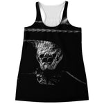 Monochrome Rhinoceros Ratsnake Print Women's Racerback Tank Top