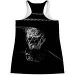Monochrome Rhinoceros Ratsnake Print Women's Racerback Tank Top