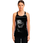Monochrome Rhinoceros Ratsnake Print Women's Racerback Tank Top