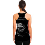 Monochrome Rhinoceros Ratsnake Print Women's Racerback Tank Top