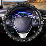 Monochrome Rose Floral Pattern Print Car Steering Wheel Cover