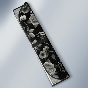 Monochrome Rose Floral Pattern Print Car Sun Shade GearFrost