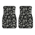 Monochrome Rose Floral Pattern Print Front Car Floor Mats