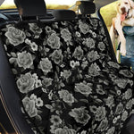 Monochrome Rose Floral Pattern Print Pet Car Back Seat Cover