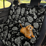 Monochrome Rose Floral Pattern Print Pet Car Back Seat Cover