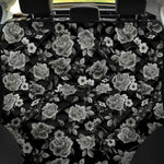 Monochrome Rose Floral Pattern Print Pet Car Back Seat Cover