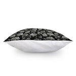 Monochrome Rose Floral Pattern Print Pillow Cover