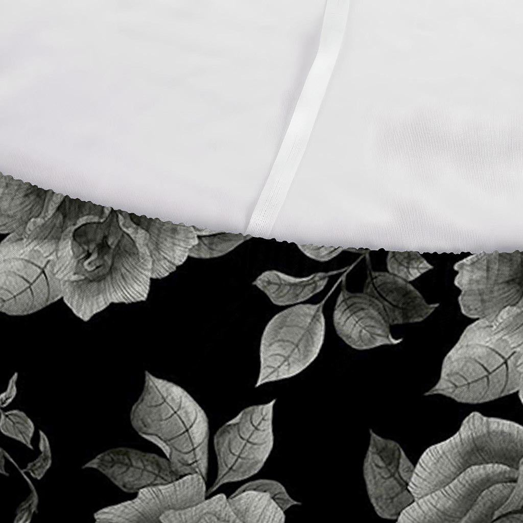 Monochrome Rose Floral Pattern Print Sofa Cover