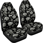 Monochrome Rose Floral Pattern Print Universal Fit Car Seat Covers