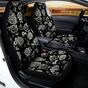 Monochrome Rose Floral Pattern Print Universal Fit Car Seat Covers