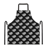Monochrome Rose Pattern Print Apron