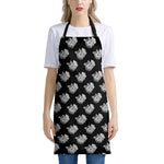 Monochrome Rose Pattern Print Apron