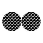 Monochrome Rose Pattern Print Car Coasters