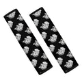 Monochrome Rose Pattern Print Car Seat Belt Covers