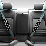 Monochrome Rose Pattern Print Car Seat Belt Covers