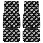 Monochrome Rose Pattern Print Front and Back Car Floor Mats