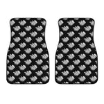 Monochrome Rose Pattern Print Front Car Floor Mats