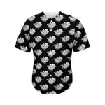 Monochrome Rose Pattern Print Men's Baseball Jersey