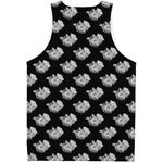 Monochrome Rose Pattern Print Men's Tank Top
