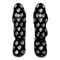 Monochrome Rose Pattern Print Muay Thai Shin Guards