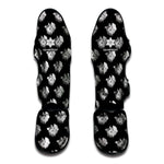 Monochrome Rose Pattern Print Muay Thai Shin Guard