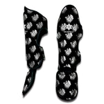 Monochrome Rose Pattern Print Muay Thai Shin Guard