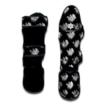 Monochrome Rose Pattern Print Muay Thai Shin Guard