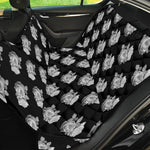 Monochrome Rose Pattern Print Pet Car Back Seat Cover