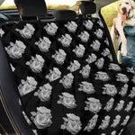 Monochrome Rose Pattern Print Pet Car Back Seat Cover