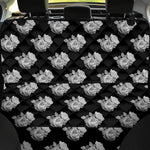Monochrome Rose Pattern Print Pet Car Back Seat Cover