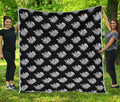 Monochrome Rose Pattern Print Quilt