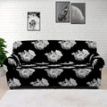Monochrome Rose Pattern Print Sofa Cover