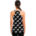Monochrome Rose Pattern Print Women's Racerback Tank Top