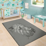 Monochrome Shar Pei Print Area Rug