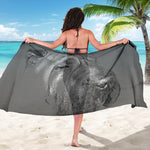 Monochrome Shar Pei Print Beach Sarong Wrap