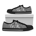 Monochrome Shar Pei Print Black Low Top Sneakers