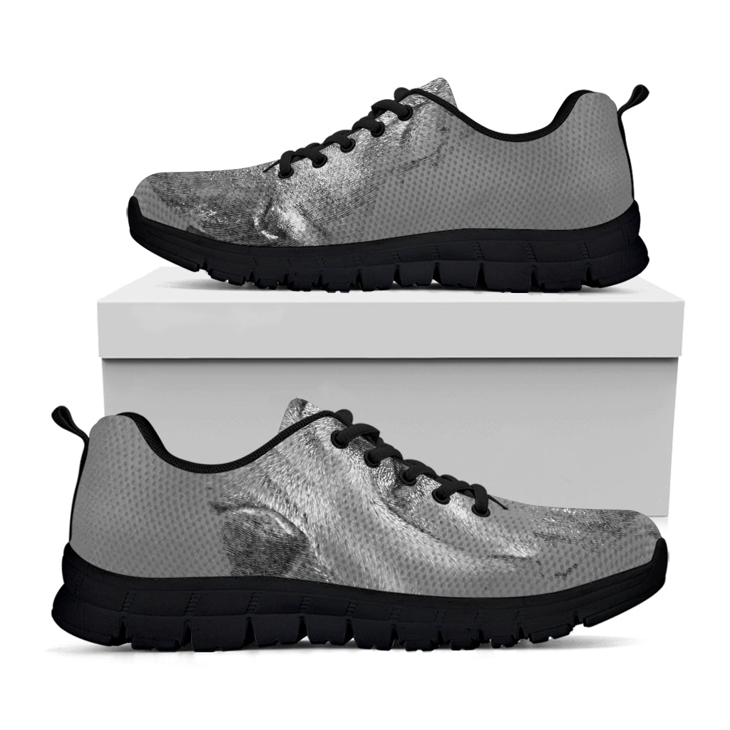 Monochrome Shar Pei Print Black Sneakers