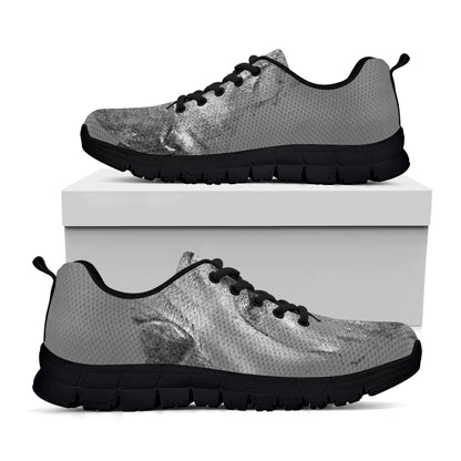 Monochrome Shar Pei Print Black Sneakers