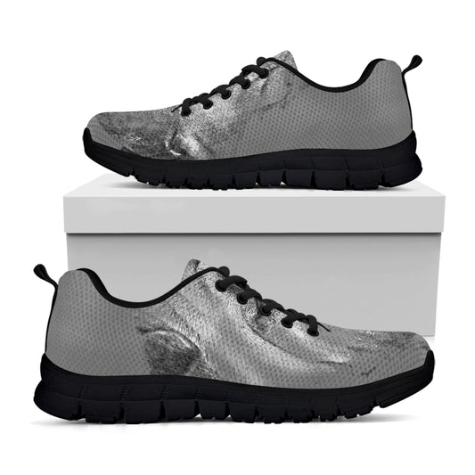 Monochrome Shar Pei Print Black Sneakers