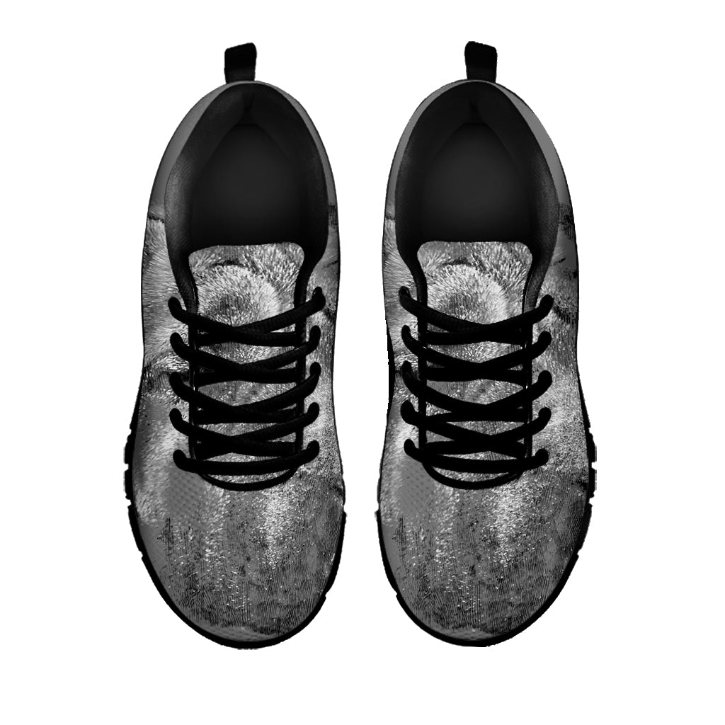 Monochrome Shar Pei Print Black Sneakers