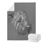 Monochrome Shar Pei Print Blanket