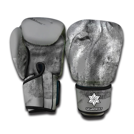 Monochrome Shar Pei Print Boxing Gloves