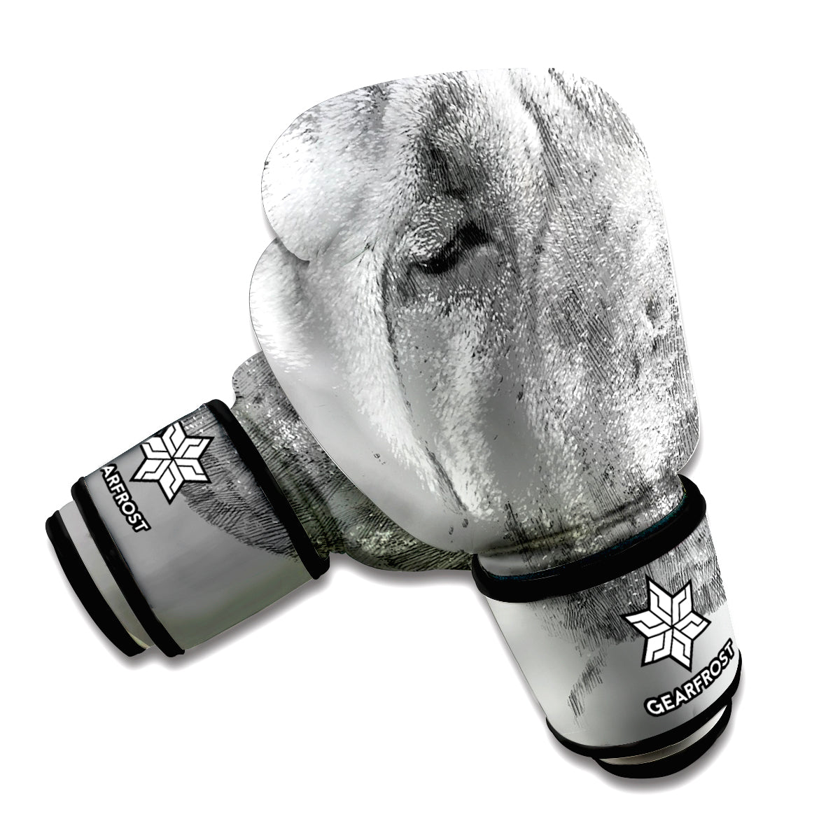 Monochrome Shar Pei Print Boxing Gloves