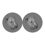 Monochrome Shar Pei Print Car Coasters