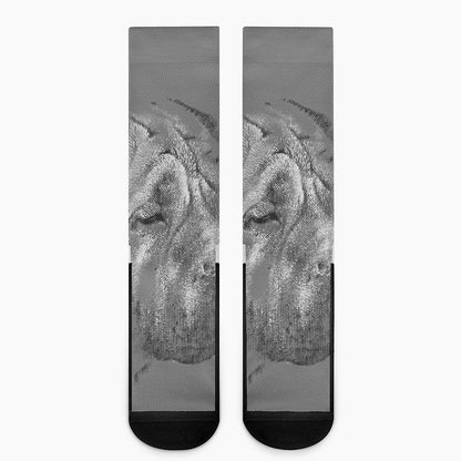 Monochrome Shar Pei Print Crew Socks