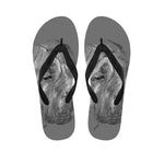 Monochrome Shar Pei Print Flip Flops