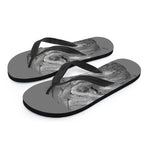 Monochrome Shar Pei Print Flip Flops