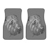 Monochrome Shar Pei Print Front Car Floor Mats