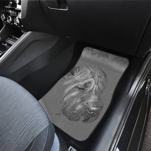 Monochrome Shar Pei Print Front Car Floor Mats