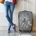 Monochrome Shar Pei Print Luggage Cover
